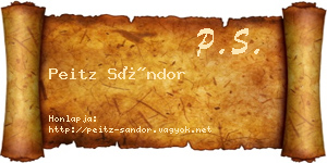 Peitz Sándor névjegykártya